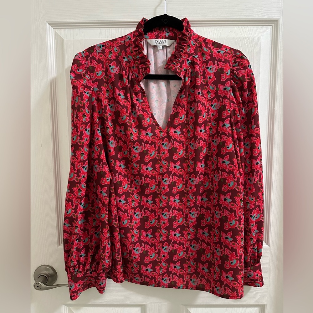 CROSBY by Mollie Burch Red Floral Blouse